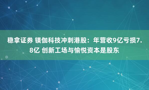 稳拿证券 镁伽科技冲刺港股：年营收9亿亏损7.8亿 创新工场与愉悦资本是股东