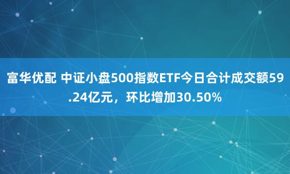 富华优配 中证小盘500指数ETF今日合计成交额59.24亿元，环比增加30.50%